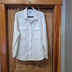Quilted Cream Button-Up Jacket